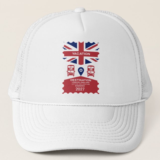 Destination London UK Vacation Keps (Framsida)