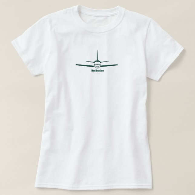 Destination Öster Lansing Michigan MI Airplan Logo T Shirt (Design framsida)
