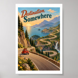 Destination Somewhere Bergsutflykt 4x6 Poster