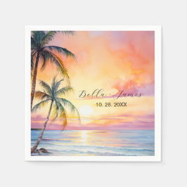 Destination Sunset Beach Wedding Pappersservett