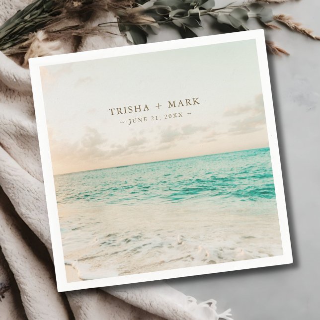 Destination Sunset Beach Wedding Pappersservett (Destination Sunset Beach Wedding Napkins)