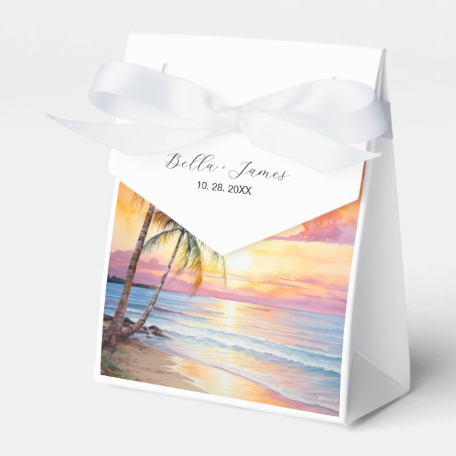 Destination Sunset Beach Wedding Presentaskar (Framsidan Sidan)