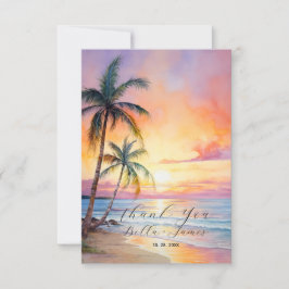 Destination Sunset Beach Wedding Tack Kort