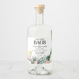 Destination Tropical Bröllop Save The Date Spritflaskor Etikett