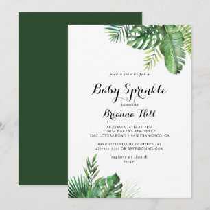 Destination Tropical Greenery Baby Sprinkle Inbjudningar