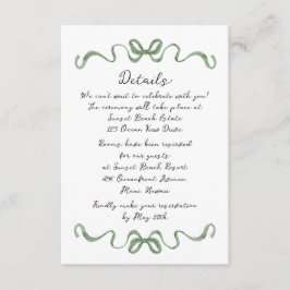 Destination Tropical Wedding Details Card Tilläggskort