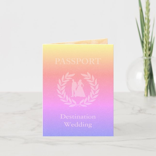 destination wedding pass med foto inbjudan (Framsida)