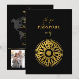 Destination Wedding Passport Compass Wedding  Inbjudningar