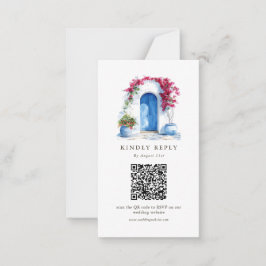 Destination Wedding QR Code Online RSVP Cards Anteckningskort