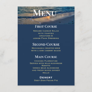 Destination Wedding Sunny Himlar Bröllop Menu Tilläggskort