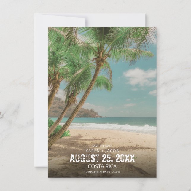 Destination Wedding Tropical Beach Save the Date  (Framsida)