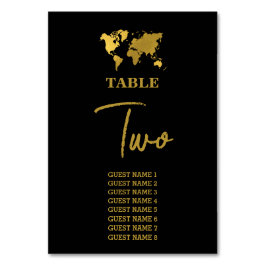 Destination Wedding World Passport Black Gold Bordsnummer