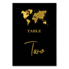 Destination Wedding World Passport Black Gold Bordsnummer