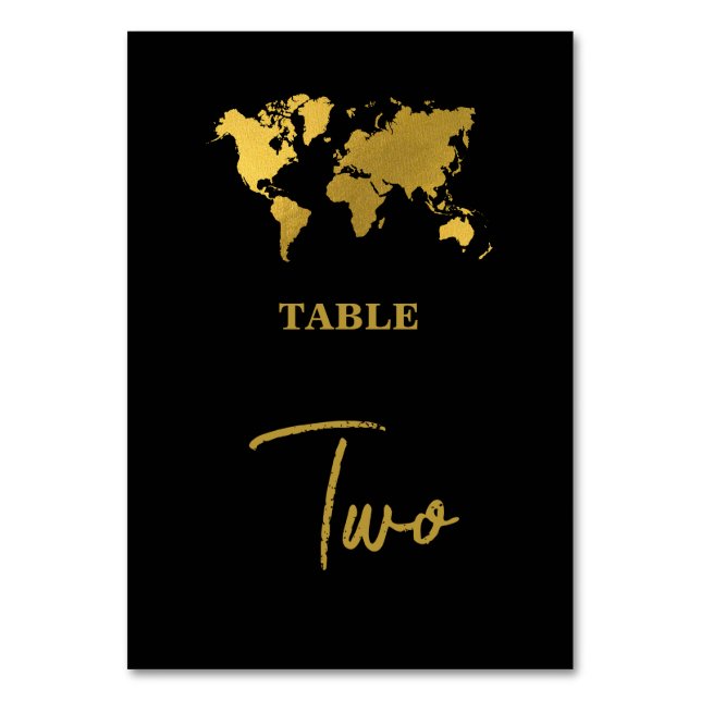 Destination Wedding World Passport Black Gold Bordsnummer (Framsidan)