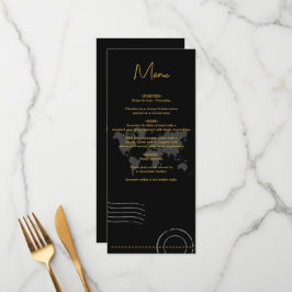 Destination Wedding World Passport Black Gold Meny