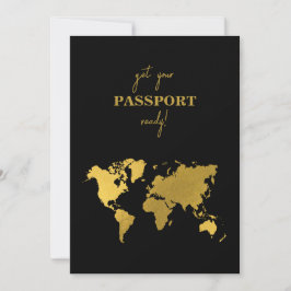 Destination Wedding World Passport Black Gold Spara Datumet