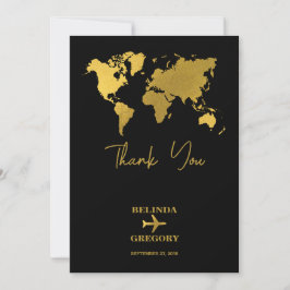 Destination Wedding World Passport Black Gold Tack Kort