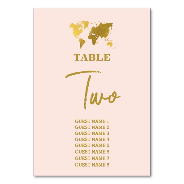 Destination Wedding World Passport Rosa Rosa Guld Bordsnummer (Framsidan)