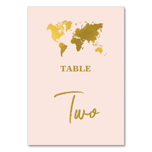 Destination Wedding World Passport Rosa Rosa Guld Bordsnummer (Framsidan)