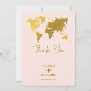 Destination Wedding World Passport Rosa Rosa Guld Tack Kort