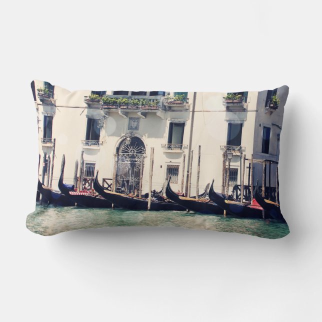 Destinationer | Fotografi över Venedig Waterfront Lumbarkudde (Framsida)