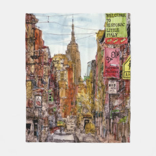 Destinationer   New York City View of Little Itali Fleecefilt