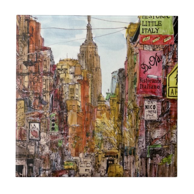 Destinationer | New York City View of Little Itali Kakelplatta (Framsidan)