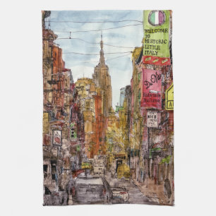 Destinationer   New York City View of Little Itali Kökshandduk