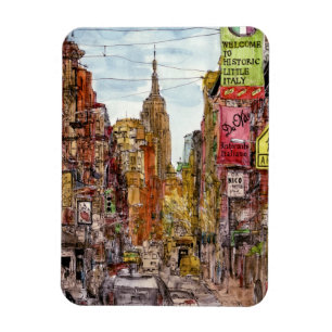 Destinationer   New York City View of Little Itali Magnet