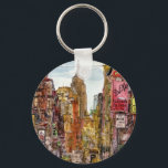 Destinationer | New York City View of Little Itali Nyckelring<br><div class="desc">Få borttappad i den här spektakulära vattenfärgen och bläck-designen av den extremt begåvade Melissa Wang på ett stort antal produkter från Zazzle. Melissa ger liv åt den lilla Italien i New York City med det överlägsna imperiet som bygger regn. Berätta för öga om hur detaljerat Wang har lagt fram detta...</div>