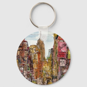 Destinationer   New York City View of Little Itali Nyckelring