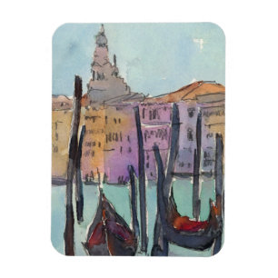 Destinationer Två Gondoler i Venedig Sketch Magnet