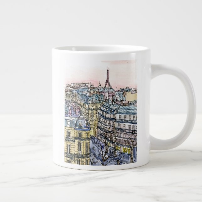 Destinationer | Vattenfärg Eiffel Torn & Paris Jumbo Mugg (Höger)