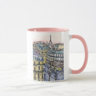 Destinationer   Vattenfärg Eiffel Torn & Paris Mugg