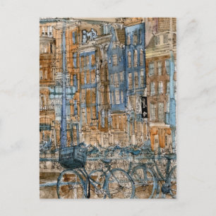 Destinationer   Vattenfärg i New York City View Vykort