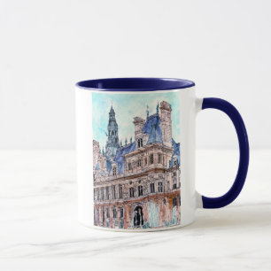 Destinationer  Vattenfärg Rustic Hotel de Ville Mugg