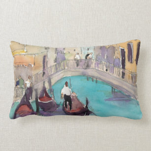Destinationer   Vattenfärg Venice Gondola Ride Lumbarkudde
