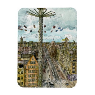 Destinationer Vattenfärgad europeisk vingård Magnet