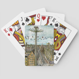 Destinationer Vattenfärgad europeisk vingård Spel Kort