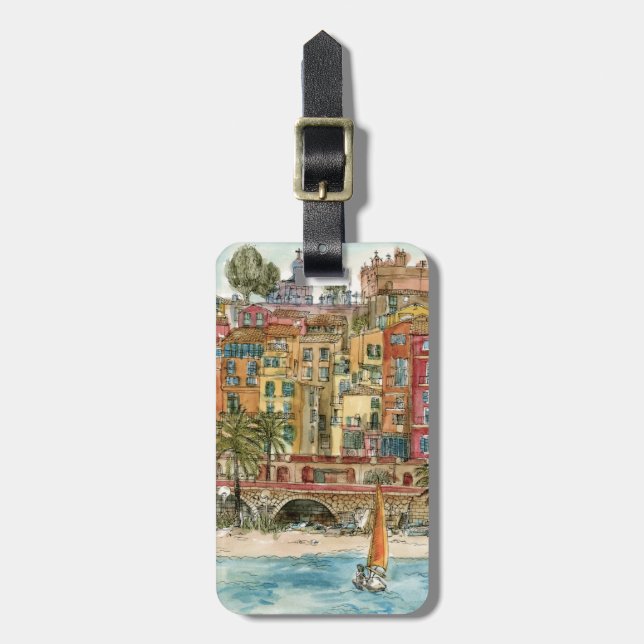 Destinationer | Vattenfärgssegment och Byggnad Bagagebricka (Vertikal Framsida)