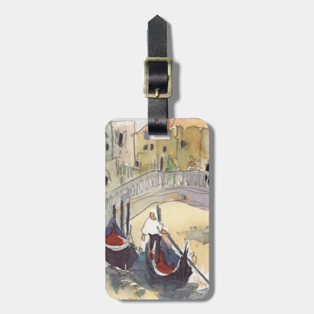 Destinationer | Venedig Plein Luft Gondola Ride Bagagebricka (Vertikal Framsida)