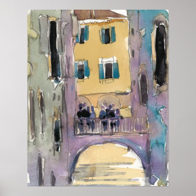 Destinationer | Venice Canal Bridge-vy Poster (Framsidan)
