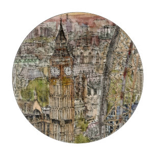 Destinationer Watercolor Big Ben & London Öga