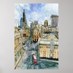 Destinationer   Watercolor Vintage London Street Poster