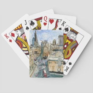 Destinationer  Watercolor Vintage London Street Spel Kort
