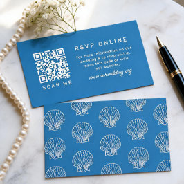 Destinations Blå Snäckor QR-kod RSVP Bröllop Tilläggskort