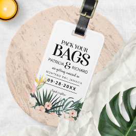 Destinations Tropiskt Bröllop Spara Datum Bagagebricka