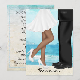 Destinationsbachsbröllop med Bride och Groom Inbjudningar