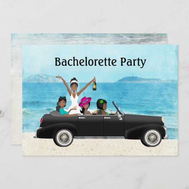 DestinationsBeach Wedding Bachelorette Party Inbjudningar (Fram/baksida)