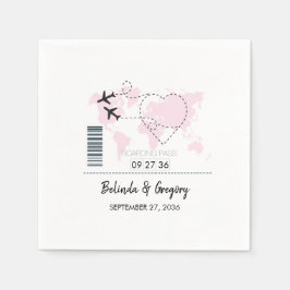 Destinationsboardingpass Bröllop Pappersservett
